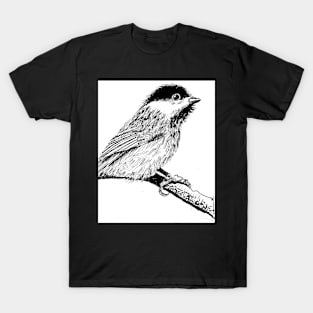 WHAT?!?! Chickadee on limb by the art project T-Shirt